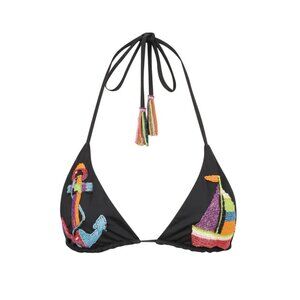 NWT CLEONIE BEADED BIKINI TOP (BLACK)